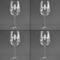 Fleur De Lis Set of Four Personalized Wineglasses (Approval)