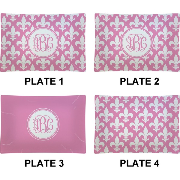 Fleur De Lis Set of Rectangular Appetizer / Dessert Plates (Approval)