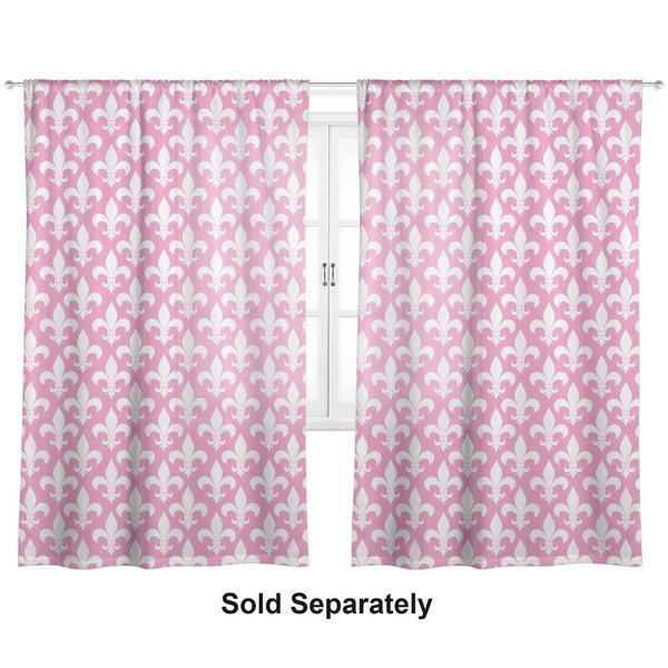 Pink Fleur De Lis Sheer Curtains