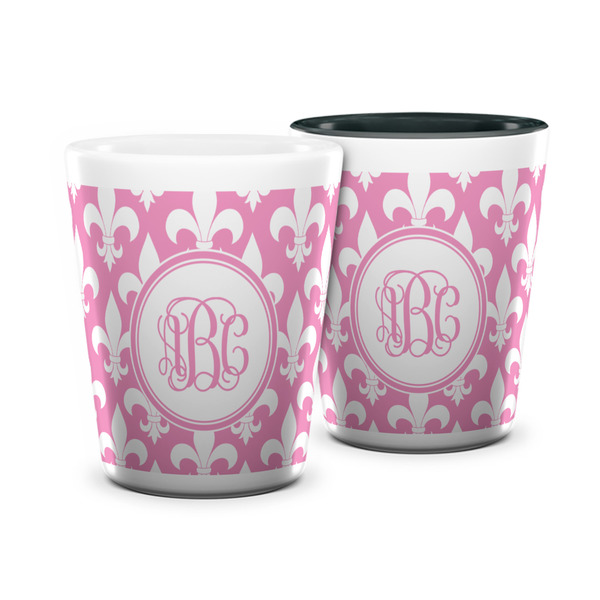 Custom Fleur De Lis Ceramic Shot Glass - 1.5 oz (Personalized)