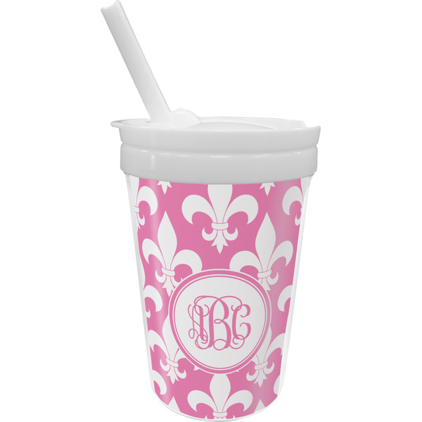 Custom Fleur De Lis Sippy Cup with Straw (Personalized)