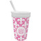 Pink Fleur De Lis Sippy Cup with Straw (Personalized)