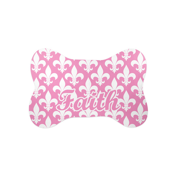 Custom Fleur De Lis Bone Shaped Dog Food Mat (Small) (Personalized)