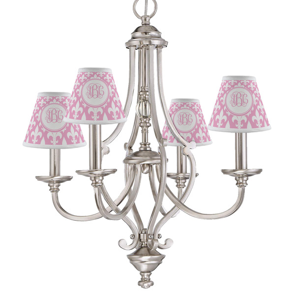 Fleur De Lis Small Chandelier Shade - LIFESTYLE (on chandelier)