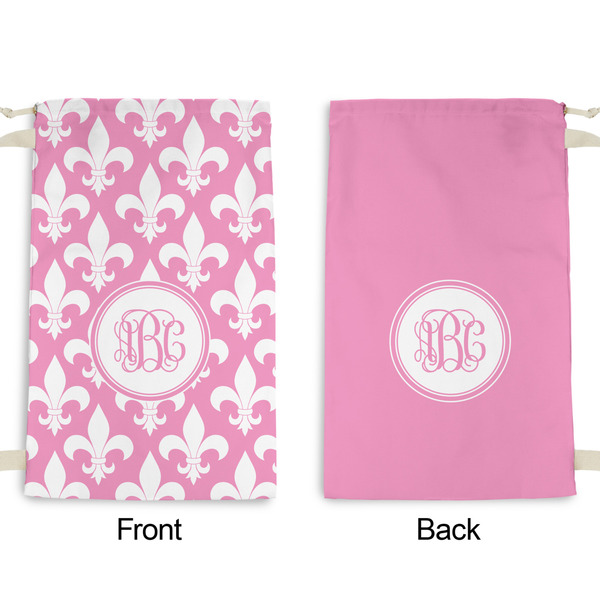 Fleur De Lis Small Laundry Bag - Front & Back View
