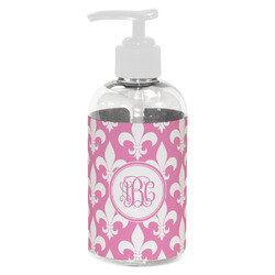 Fleur De Lis Plastic Soap / Lotion Dispenser (8 oz - Small - White) (Personalized)