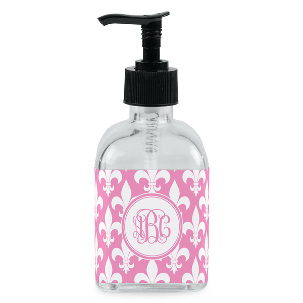 Custom Fleur De Lis Glass Soap & Lotion Bottle - Single Bottle (Personalized)