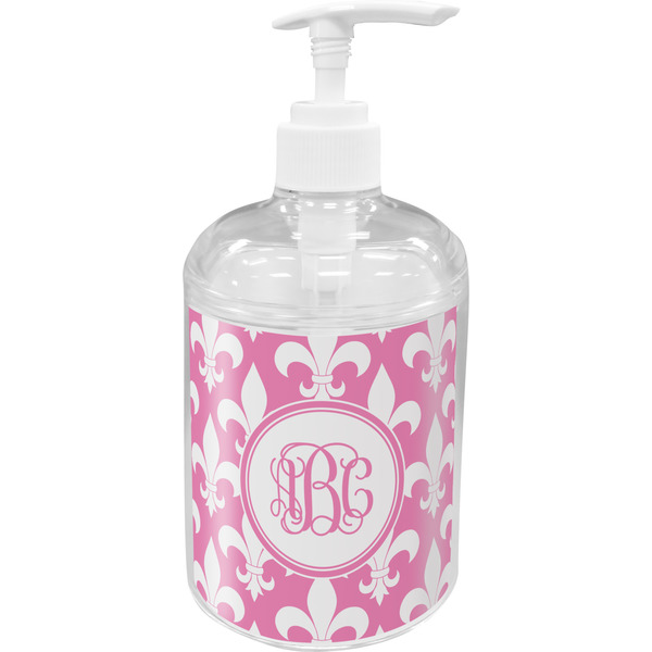 Pink Fleur De Lis Bathroom Accessories Set (Personalized)