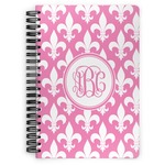 Fleur De Lis Spiral Notebook - 7x10 w/ Monogram