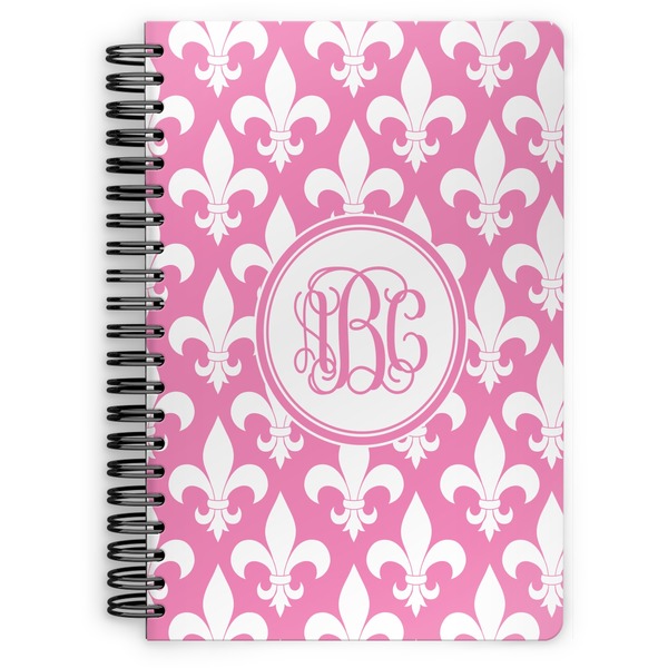 Custom Fleur De Lis Spiral Notebook - 7x10 w/ Monogram
