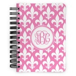 Fleur De Lis Spiral Notebook - 5x7 w/ Monogram