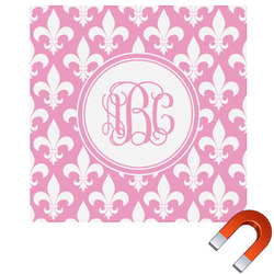 Fleur De Lis Square Car Magnet - 6" (Personalized)