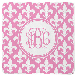 Fleur De Lis Square Rubber Backed Coaster (Personalized)