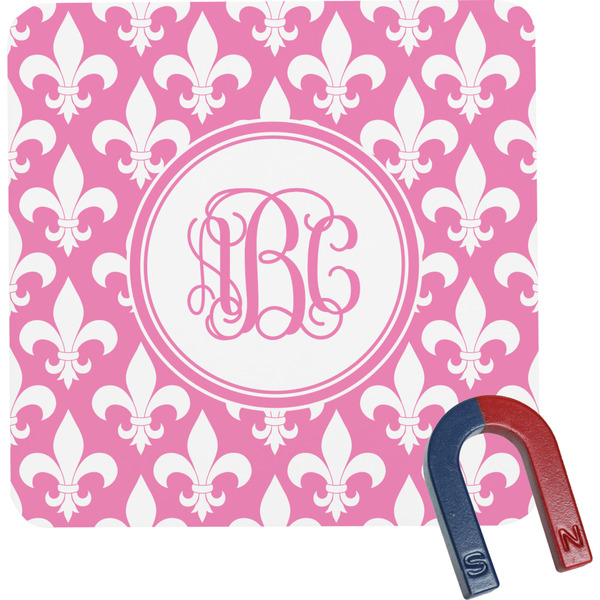 Custom Fleur De Lis Square Fridge Magnet (Personalized)