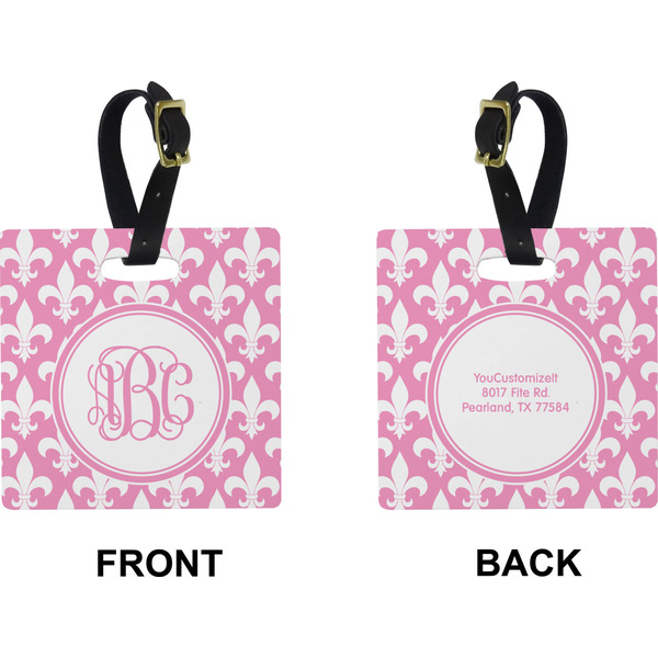 Fleur De Lis Square Luggage Tag (Front + Back)