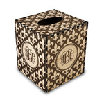 Fleur De Lis Wood Tissue Box Cover - Square (Personalized)