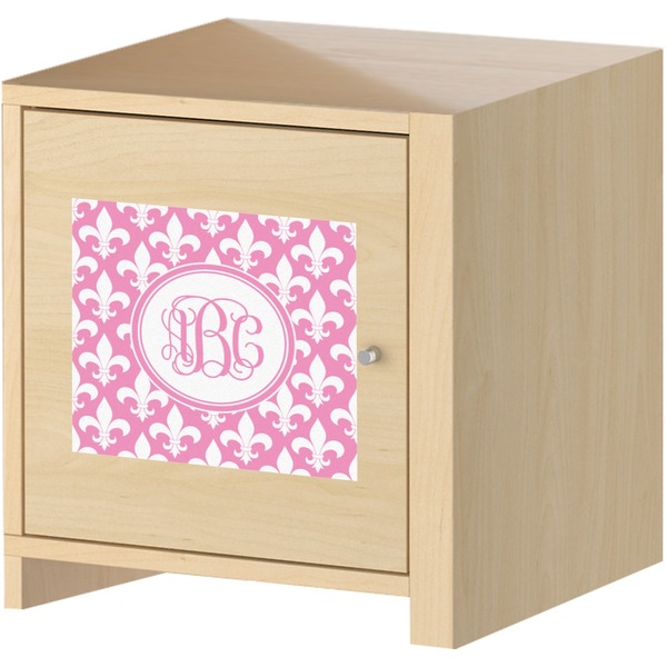 Fleur De Lis Square Wall Decal on Wooden Cabinet