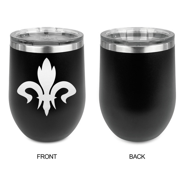 Fleur De Lis Stainless Wine Tumblers - Black - Single Sided - Approval
