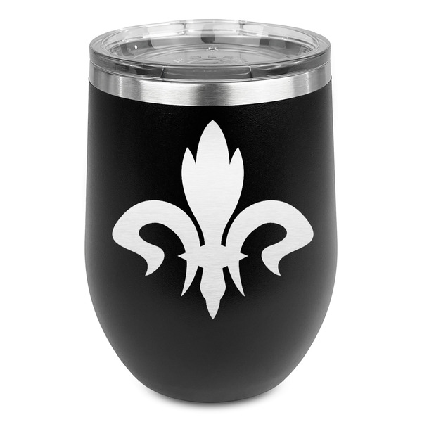 Custom Fleur De Lis Stemless Wine Tumbler - 5 Color Choices - Stainless Steel 
