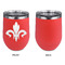 Fleur De Lis Stainless Wine Tumblers - Coral - Single Sided - Approval