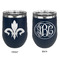 Fleur De Lis Stainless Wine Tumblers - Navy - Double Sided - Approval