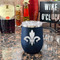 Fleur De Lis Stainless Wine Tumblers - Navy - Double Sided - In Context
