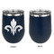 Fleur De Lis Stainless Wine Tumblers - Navy - Single Sided - Approval