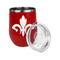 Fleur De Lis Stainless Wine Tumblers - Red - Double Sided - Alt View