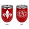 Fleur De Lis Stainless Wine Tumblers - Red - Double Sided - Approval