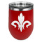 Fleur De Lis Stainless Wine Tumblers - Red - Double Sided - Front