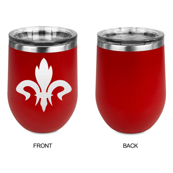 Fleur De Lis Stainless Wine Tumblers - Red - Single Sided - Approval