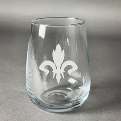 Fleur De Lis Stemless Wine Glass - Engraved