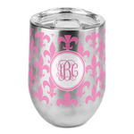 Fleur De Lis Stemless Wine Tumbler - Full Print (Personalized)