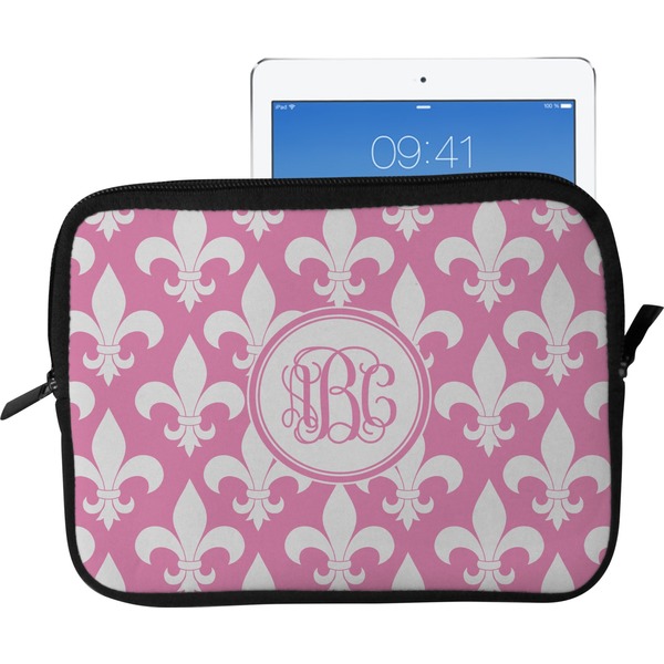 Custom Fleur De Lis Tablet Case / Sleeve - Large (Personalized)