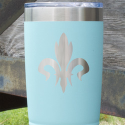 Fleur De Lis 20 oz Stainless Steel Tumbler - Teal - Single Sided