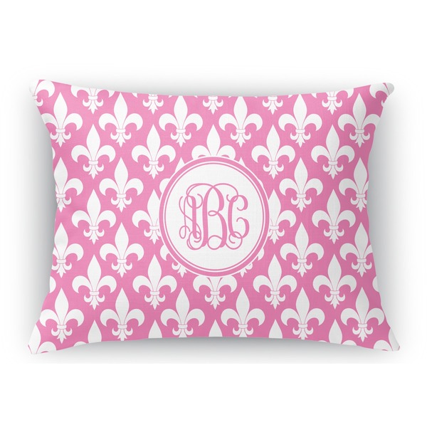 Custom Fleur De Lis Rectangular Throw Pillow Case (Personalized)