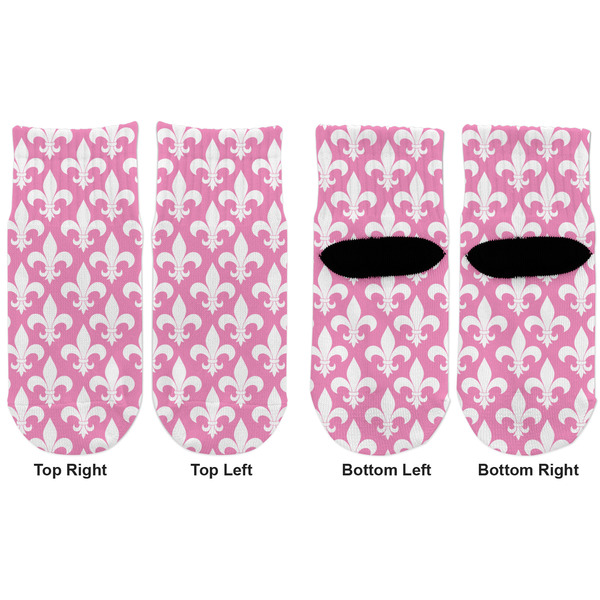 Fleur De Lis Toddler Ankle Socks - Double Pair - Front and Back - Apvl