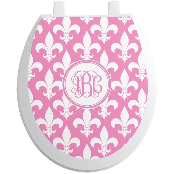 Custom Fleur De Lis Toilet Seat Decal (Personalized)