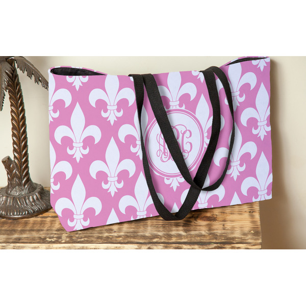 Fleur De Lis Tote w/Black Handles - Lifestyle View