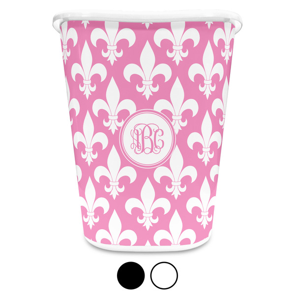 Pink Fleur De Lis Custom Waste Basket