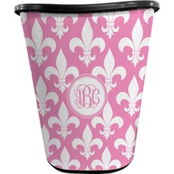 Fleur De Lis Waste Basket - Single Sided (Black) (Personalized)