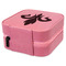 Fleur De Lis Travel Jewelry Boxes - Leather - Pink - View from Rear