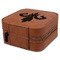 Fleur De Lis Travel Jewelry Boxes - Leatherette - Rawhide - View from Rear