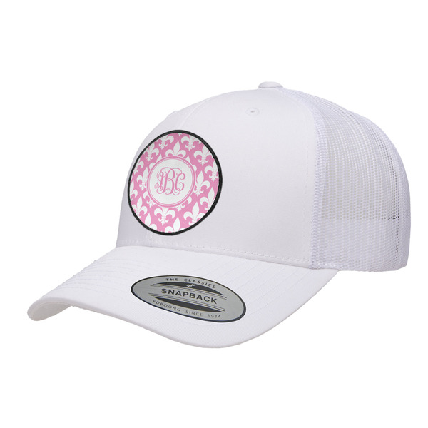 Custom Fleur De Lis Trucker Hat - White (Personalized)