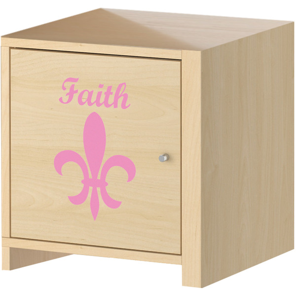 Fleur De Lis Wall Graphic on Wooden Cabinet