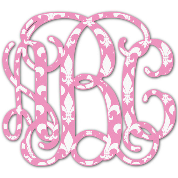 Custom Fleur De Lis Monogram Decal - Medium (Personalized)