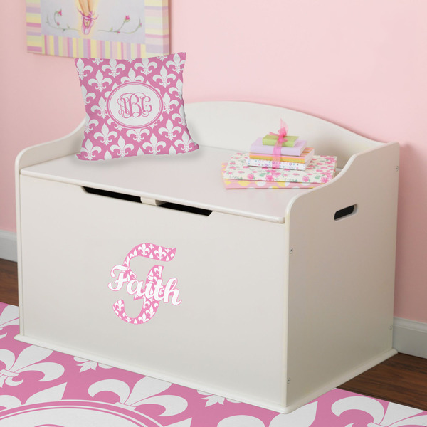 Fleur De Lis Wall Name & Initial Small on Toy Chest
