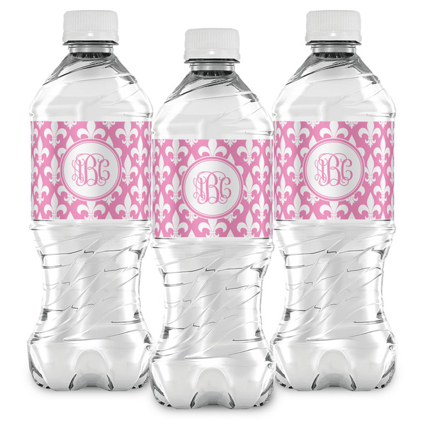 Fleur De Lis Water Bottle Labels - Front View