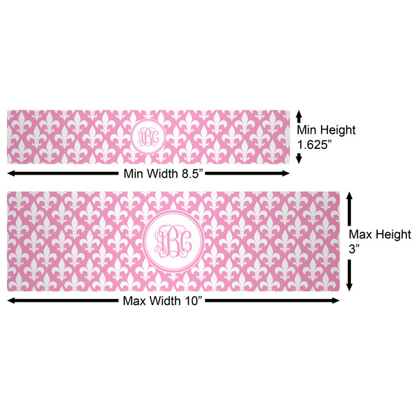 Fleur De Lis Water Bottle Labels w/ Dimensions