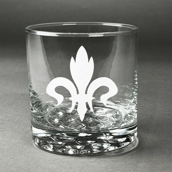 Custom Fleur De Lis Whiskey Glass - Engraved